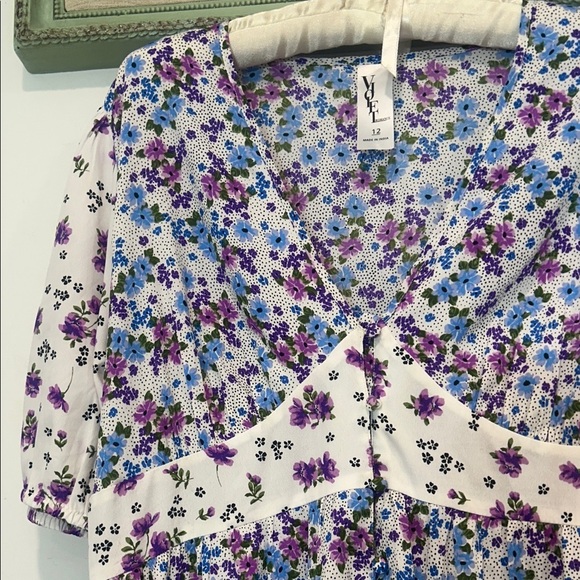 ASOS Maternity Floral Maxi Dress - Blue and Purple size USA 8 medium - Picture 4 of 10